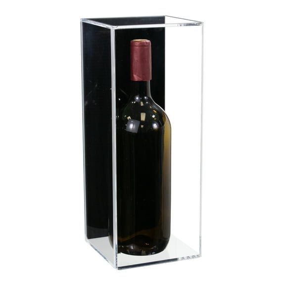 Better Display Cases 1.5 Liter Wine Bottle Display Case with Black Wall Mount (Vertical or Horizontal) - 6" x 6" x 15" (A078/D03)