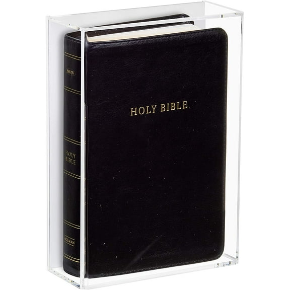 Better Display Cases Acrylic Book Display Case 12.75" x 3.75" x 8.87" with White Back and Wall Mount (BK05)