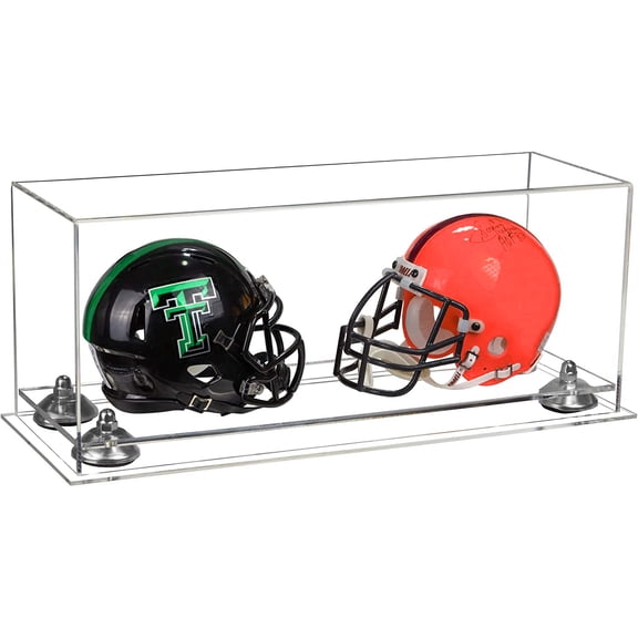 Better Display Cases Acrylic Versatile Display Case - Large Rectangle Box with Clear Case, Silver Risers and Clear Base 17" x 6" x 7" (A019/V46)