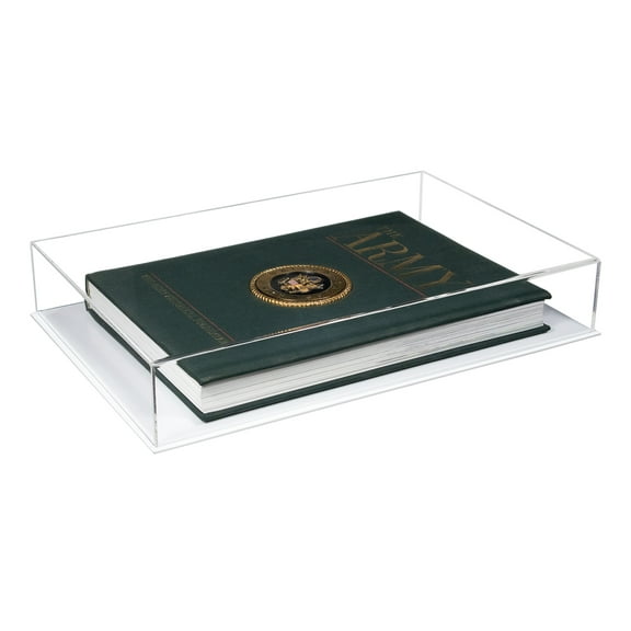 Better Display Cases Clear Acrylic Book Display Case with White Base 18" x 12" x 3" (A029B/BK09)