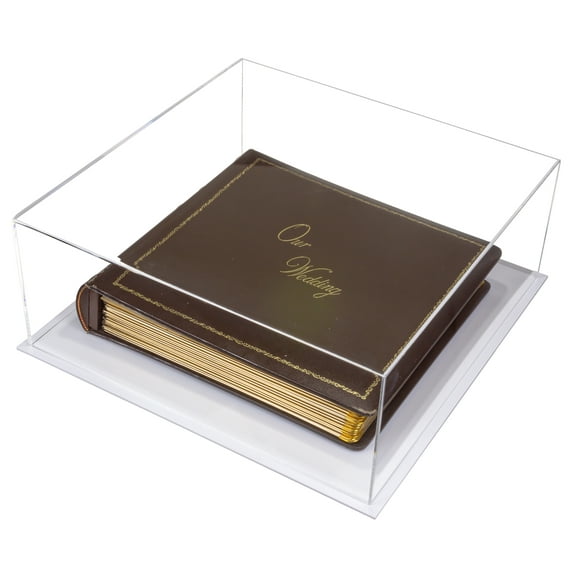 Better Display Cases Clear Acrylic Book Display Case with White Base(A030-A)
