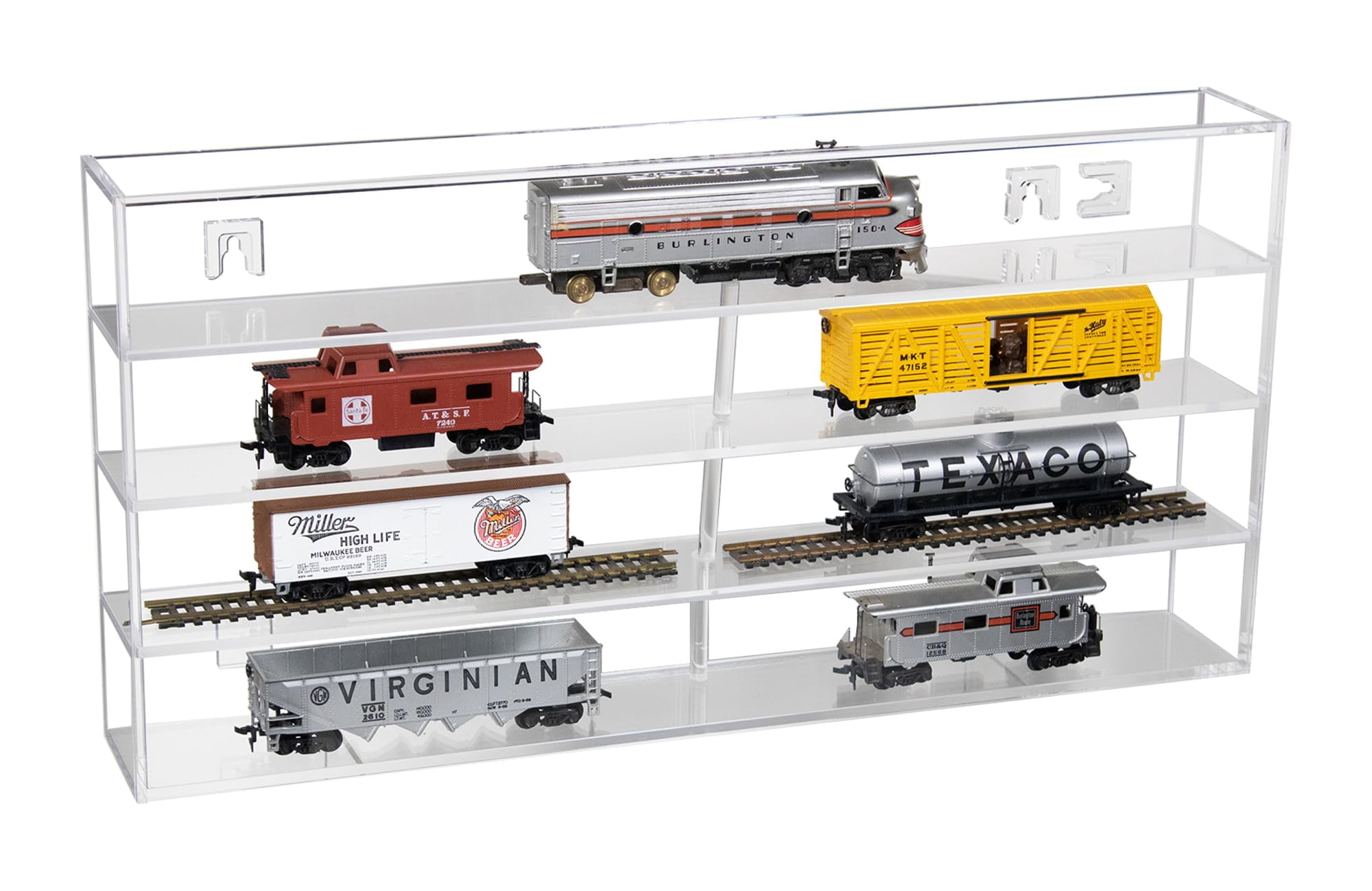 Better Display Cases Clear Acrylic Model Train Display Case with 4