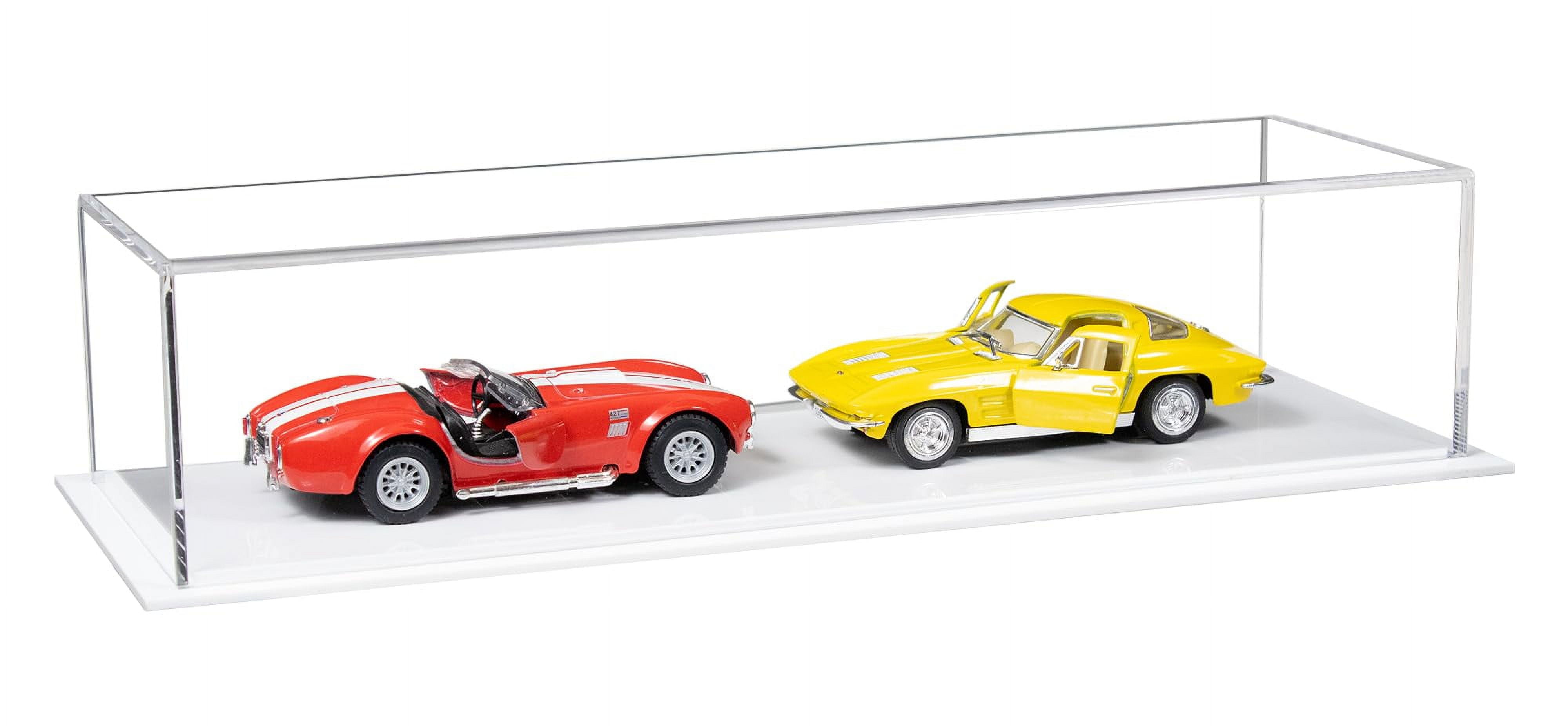Better Display Cases Small Clear Acrylic Model Cars Display Case with White Base (A127