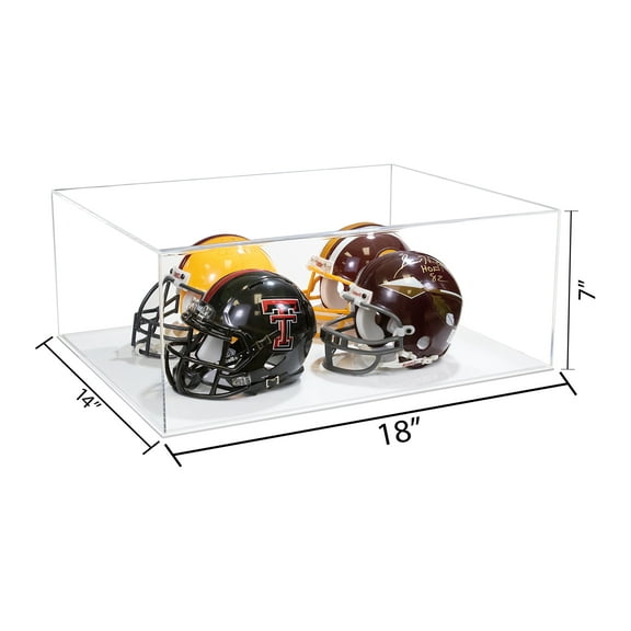 Better Display Cases Versatile Clear Acrylic Display Case with Clear Case and White Base 18" x 14" x 7" (A014-A)