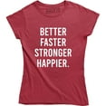 thumbnail image 1 of Better Faster Stronger Happier Gym Quote Health Protein Men's Tee Shirt, 1 of 4