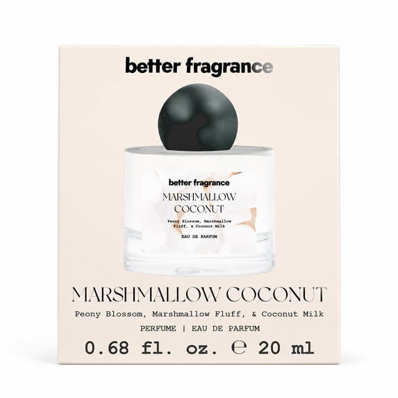 Better Fragrance Marshmallow Coconut Eau de Parfum for Women, Sweet Gourmand Perfume, Travel Size, 0.68 fl oz