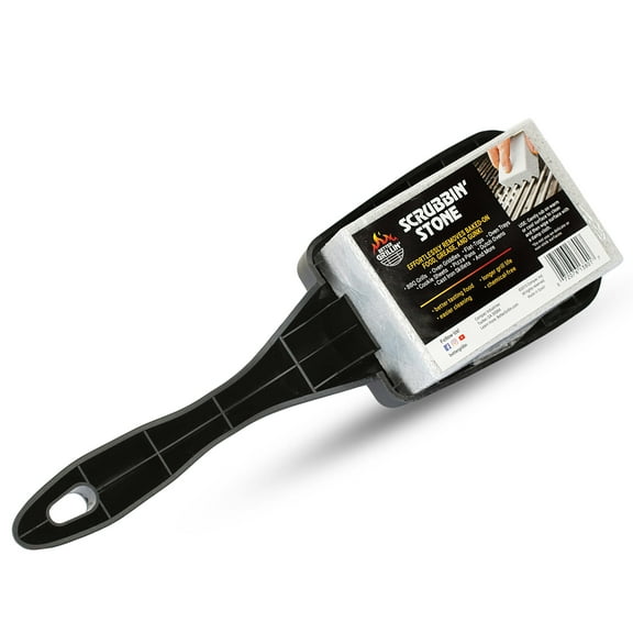 Better Grillin Scrubbin Stone Grill Cleaner Handle-Protect Hands & Nails when Scouring Grill/Griddle with Scrubbin Stone
