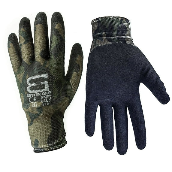 Better Grip?? Ultra Thin Sandy Latex Coated Gloves - S / Military Brown / 4 Pairs
