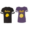 thumbnail image 1 of Better Half Matching Couple Cotton Jerseys (Men Black / Women Purple) (Men XXL / Women XXL), 1 of 3