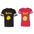 thumbnail image 1 of Better Half Matching Couple Cotton Jerseys (Men Black / Women Red) (Men XXL / Women XXL), 1 of 3