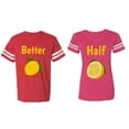 thumbnail image 1 of Better Half Matching Couple Cotton Jerseys (Men Red / Women Pink) (Men XXL / Women M), 1 of 3