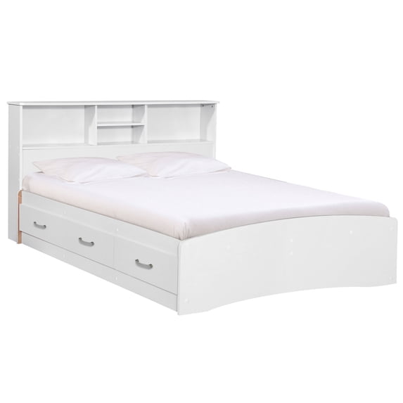Better Home CBBK-46-Wht California Wooden Full Captains Bed, White