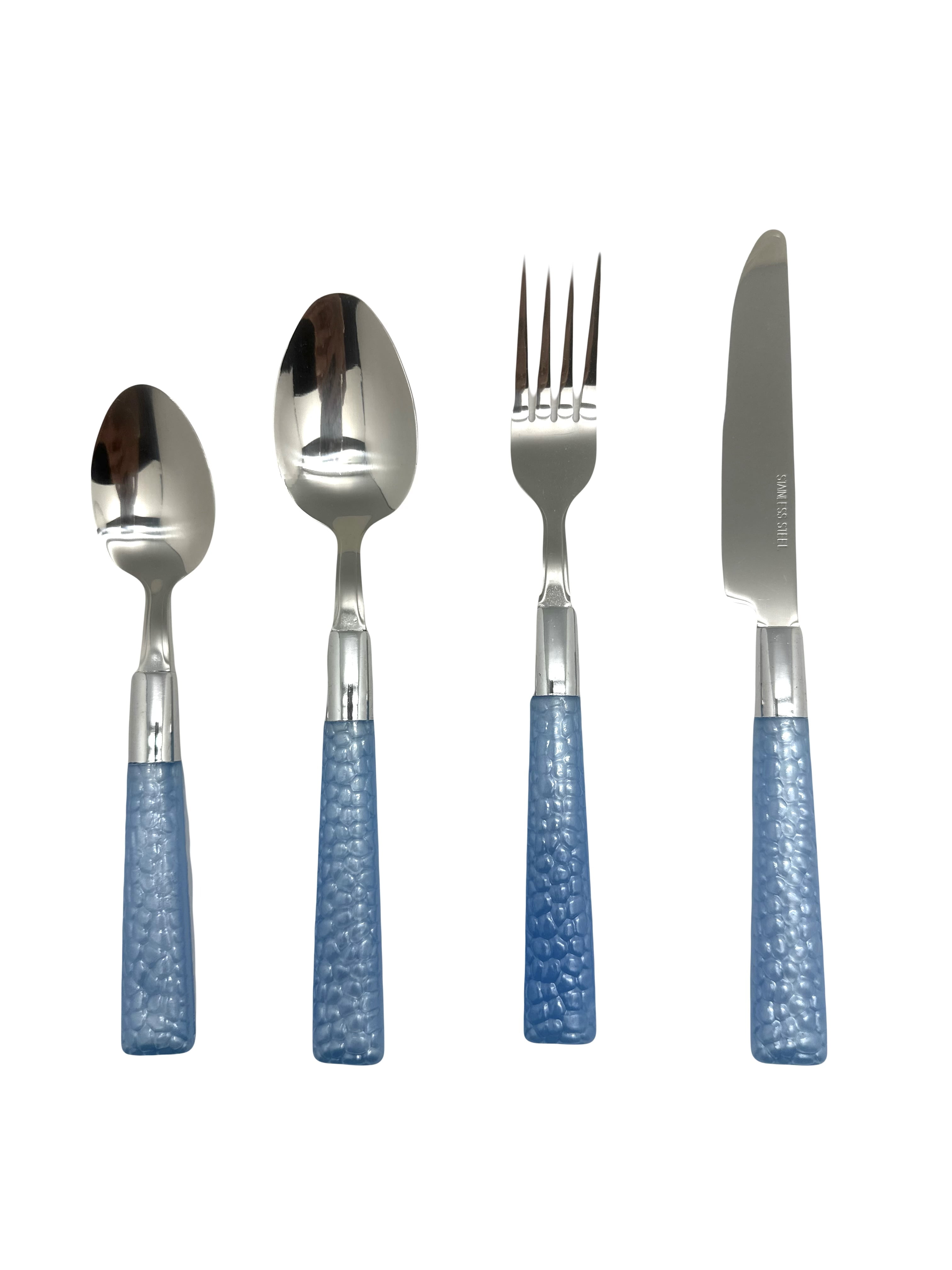 Better Home Cutlery 16 pcs Knife Fork Spoons set. Blue Handle Cutlery