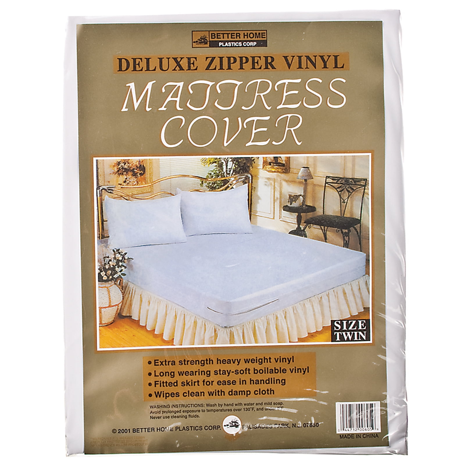 Better Home Deluxe Vinyl Zippered Mattress Cover, Twin