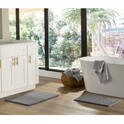 Better Homes & Gardens 2Pc Cut & Loop Reversible Bath Rug Set, Gray, 17" x 24" & 20" x 30"