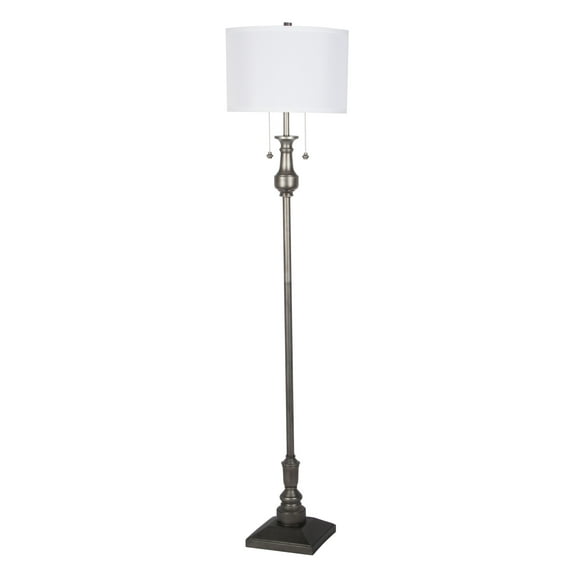 Better Home & Gardens Metal Transitional Floor Lamp, Silver Finish