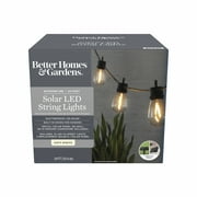 Better Homes & Gardens Solar LED String Lights, 34 ft, 15 LED Filament Bulbs