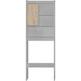 thumbnail image 1 of Better Home Products Ace Over-The-Toilet Storage Cabinet in Light Gray & Natural Oak, 1 of 20