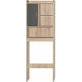 thumbnail image 1 of Better Home Products Ace Over-The-Toilet Storage Cabinet in Natural Oak & Dark Gray, 1 of 20