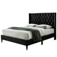 thumbnail image 1 of Better Home Products Amelia Velvet Tufted Full Platform Bed with Easy Assembly, Black, 1 of 5