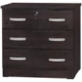 thumbnail image 1 of Better Home Products Cindy Wooden 3 Drawer Chest Bedroom Dresser in Tobacco, 1 of 5