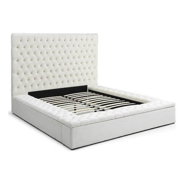 Better Home Products Classic Metal Queen Platform Bed Cream