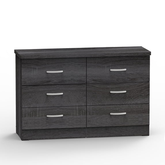 Better Home Products DD & PAM 6 Drawer Engineered Wood Bedroom Dresser in Gray