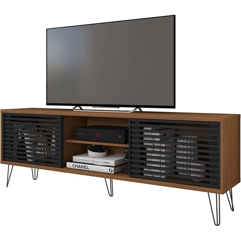 Frizz 70'' Walnut Mid-Century Modern TV Stand with Hairpin Legs