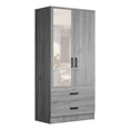 thumbnail image 1 of Better Home Products Grace Armoire Wardrobe with Mirror & Drawers in Gray, 1 of 11