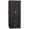 thumbnail image 1 of Better Home Products Grace Wood 2-Door Wardrobe Armoire with 2-Drawers Tobacco, 1 of 5