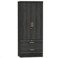 thumbnail image 1 of Better Home Products Grace Wood 2-Door Wardrobe Armoire with 2-Drawers in Gray, 1 of 5