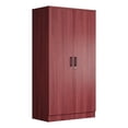 thumbnail image 1 of Better Home Products Harmony Wood Two Door Armoire Wardrobe Cabinet in Mahogany, 1 of 10