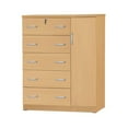 thumbnail image 1 of Better Home Products JCF Sofie 5 Drawer Wooden Tall Chest Wardrobe Beech (Maple), 1 of 2