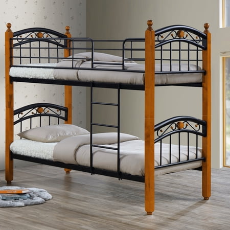 Better Home Products Twin Metal Bunk Bed Black - Lexus by - Sturdy & Secure