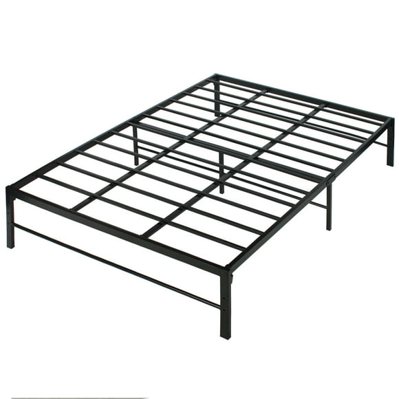 Better Home Products Lily Foldable Welded Black Metal Platform Bed Frame Queen