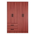 thumbnail image 1 of Better Home Products Luna Modern Wood 4 Doors 2 Drawers Armoire in Mahogany, 1 of 6