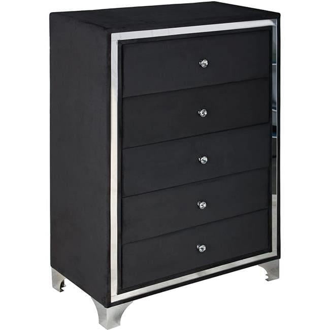 Black velvet chest of drawers discount
