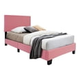thumbnail image 1 of Better Home Products Nora Faux Leather Upholstered Twin Panel Bed in Pink, 1 of 6