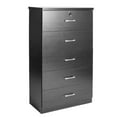 thumbnail image 1 of Better Home Products Olivia Wooden Tall 5 Drawer Chest Bedroom Dresser in Black, 1 of 5