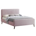 thumbnail image 1 of Better Home Products Roza Velvet Upholstered Queen Bed with Headboard Light Pink, 1 of 5