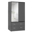 thumbnail image 1 of Better Home Products Sarah Double Sliding Door Armoire with Mirror in Dark Gray, 1 of 9
