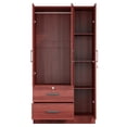 thumbnail image 1 of Better Home Products Symphony Wardrobe Armoire Closet with Two Drawers Mahogany, 1 of 7