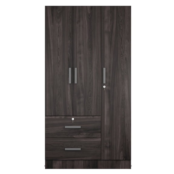Better Home Products Symphony Wardrobe Armoire Closet with Two Drawers Tobacco