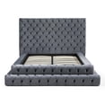 thumbnail image 1 of Better Home Products Velvet King Bed with Deep Button Tufting in Gray, 1 of 10
