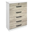 thumbnail image 1 of Better Home Products Xia 5 Drawer Chest of Drawers in White & Gray Oak, 1 of 6