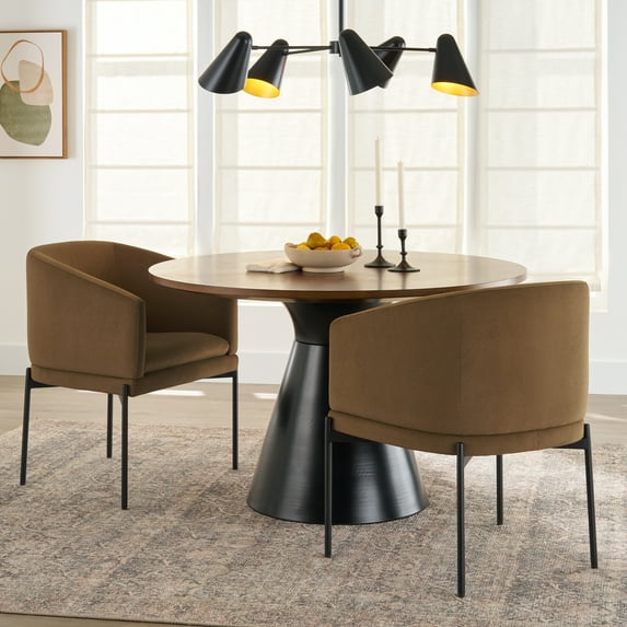 Better Home and Garden Wyatt velvet Dining Chair 2pk, Vesper Tobacco