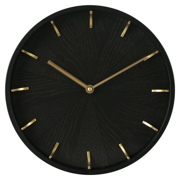 Better Homes & Gardens 11.5 Quartz Battery Modern Woodgrain Indoor Wall Clock, Easy Installation