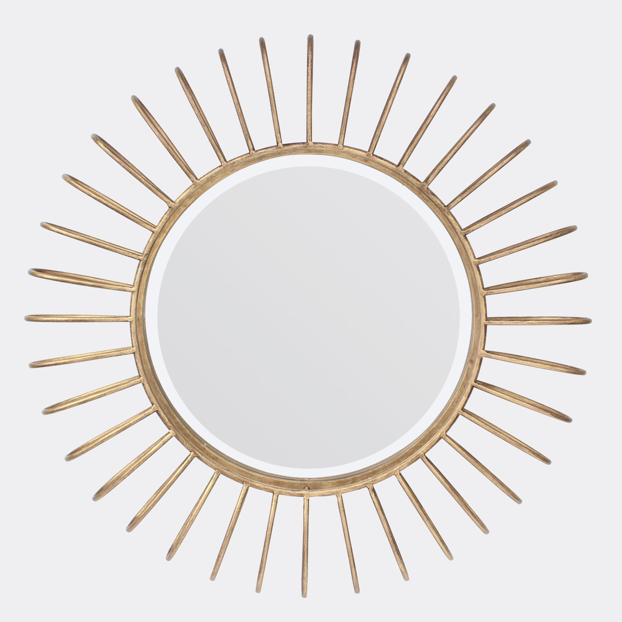 Uniquewise 19.75 in. W x 19.75 in. H Decorative Round Frame Gold Metal Wall  Mounted Modern Mirror with 4 Glass Mirror Balls QI004577 - The Home Depot