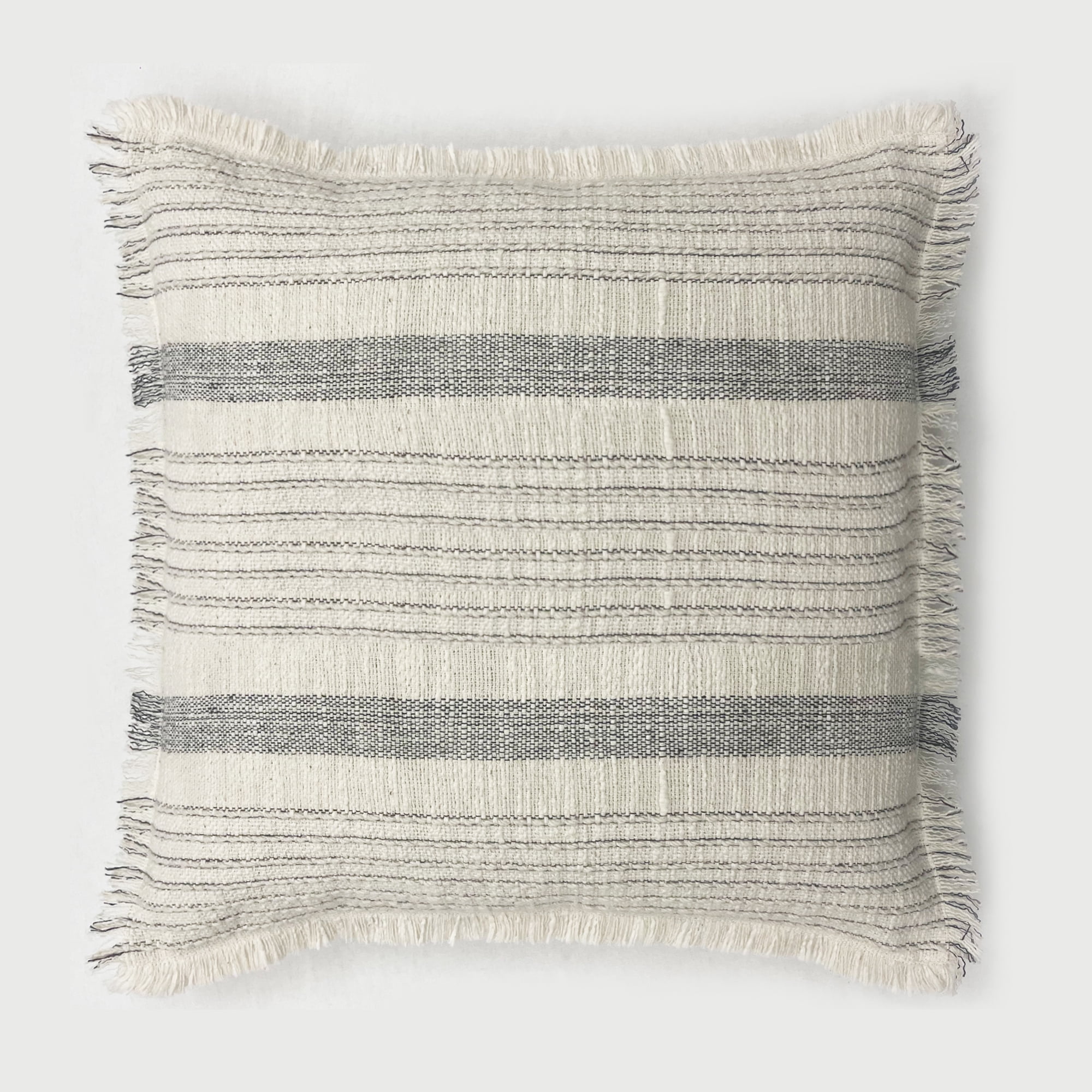 Better Homes & Garden 100% Cotton Stripe Fringe Pillow with Poly Fill Insert, 20" x 20" - Walmart.com