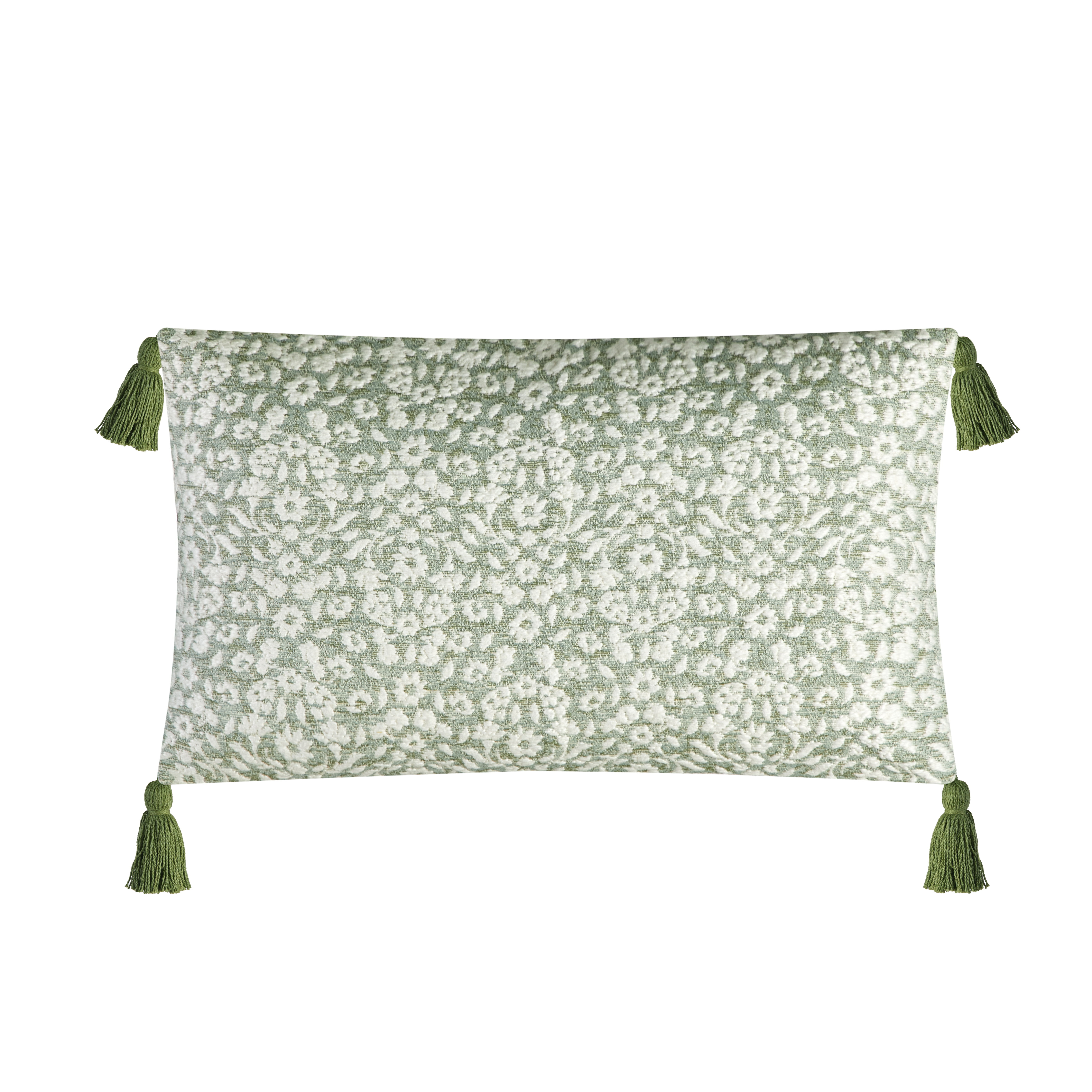 Better Homes & Gardens Burned Blooms Decorative Throw Pillow, 14 in x 24 in, Green